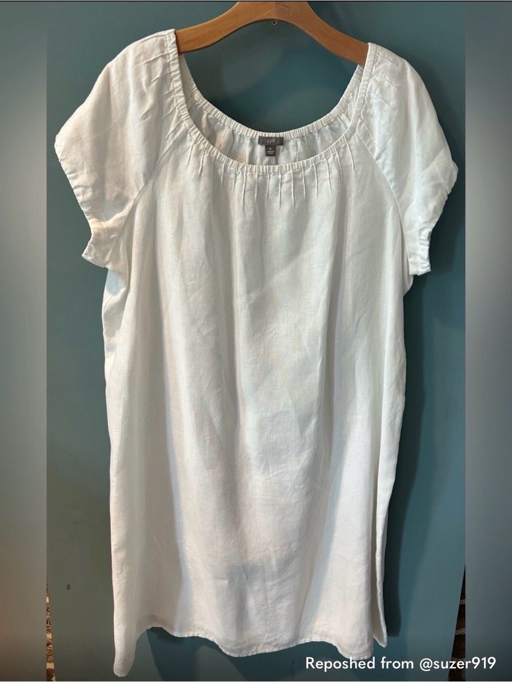 J. Jill White 100% Linen Dress